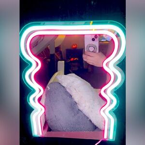 Neon led plug in light mirror